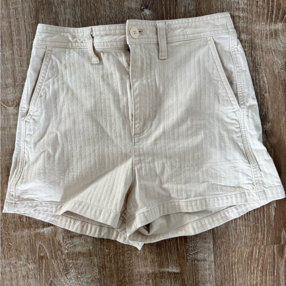 Madewell Cream High Rise Shorts